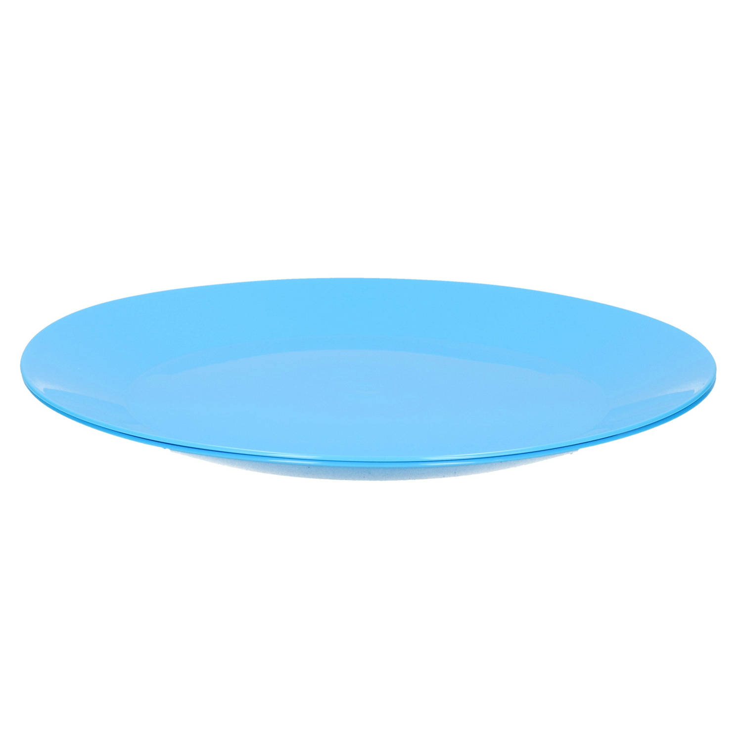 2x ontbijt/diner bordjes van hard kunststof 26 cm in het blauw - Campingborden