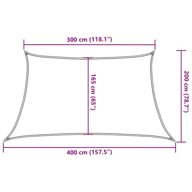 vidaXL Zonnezeil 160 g/m² 3/4x2 m HDPE antracietkleurig