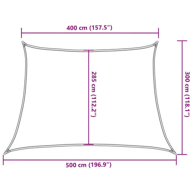 vidaXL Zonnezeil 160 g/m² 4/5x3 m HDPE rood