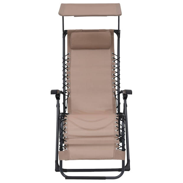 vidaXL Terrasstoelen 2 st inklapbaar textileen taupe