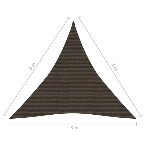 vidaXL Zonnezeil 160 g/m² 3x3x3 m HDPE bruin