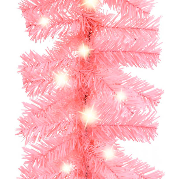 The Living Store Kerstslinger - Roze PVC - 20m - LED verlichting - Laag stroomverbruik