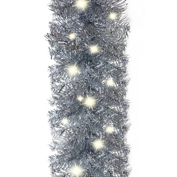 The Living Store Kerstverlichting - Guirlande 10m - 150 LEDs - 900 takken - Zilver - PVC