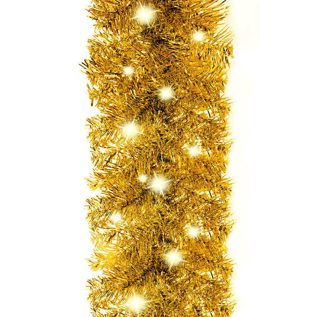 The Living Store Kerstslinger Goud 10m - LED-verlichting - Laag stroomverbruik - Opvouwbaar