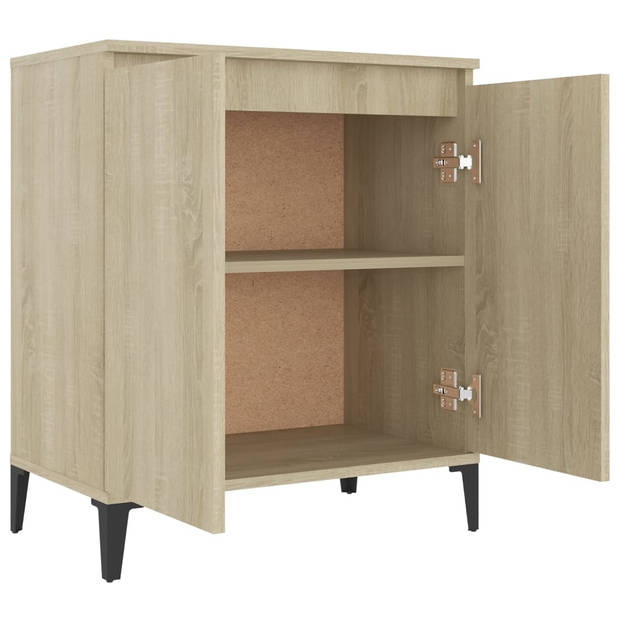 The Living Store Dressoir Industriële Stijl - 60 x 35 x 70 cm - Sonoma Eiken - Met 2 Deuren