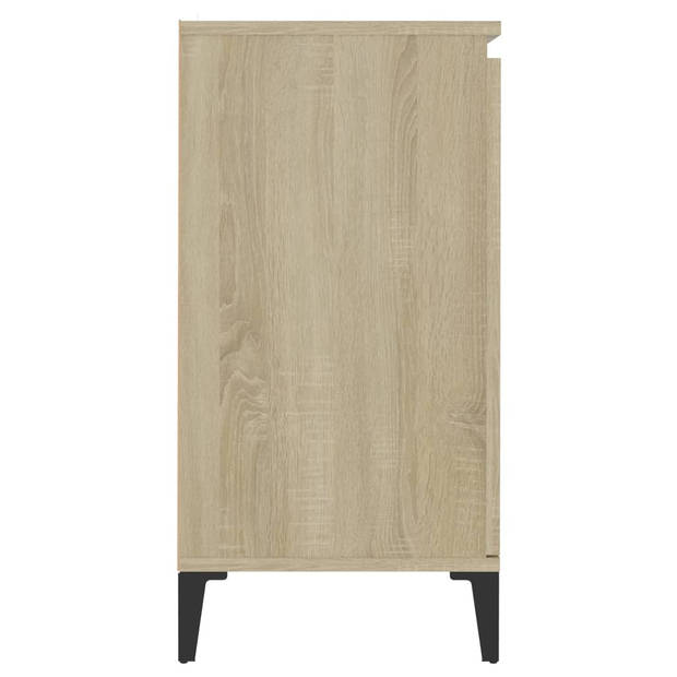 The Living Store Dressoir Industriële Stijl - 60 x 35 x 70 cm - Sonoma Eiken - Met 2 Deuren