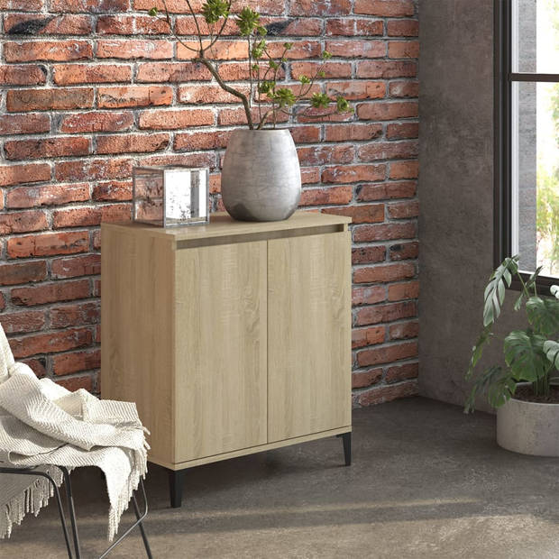 The Living Store Dressoir Industriële Stijl - 60 x 35 x 70 cm - Sonoma Eiken - Met 2 Deuren