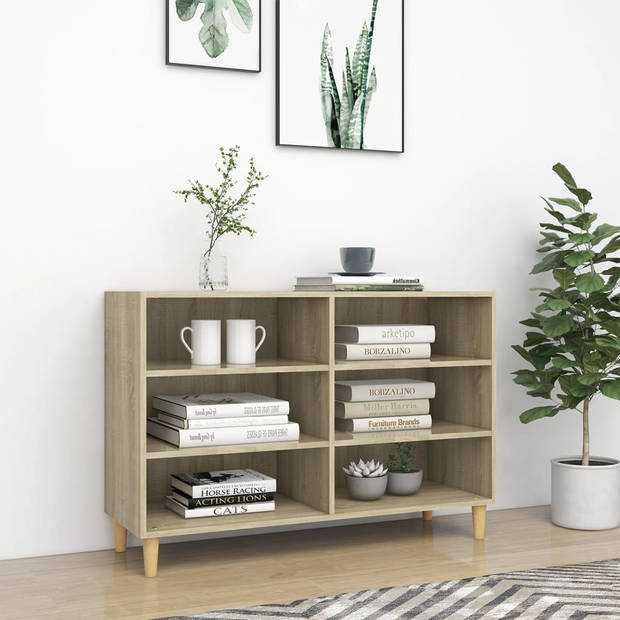 The Living Store Dressoir Scandinavische Charme - 103.5 x 35 x 70 cm - Sonoma Eiken - Montage vereist