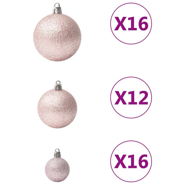 vidaXL 100-delige Kerstballenset roze