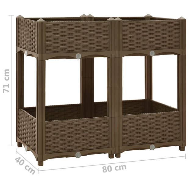 vidaXL Plantenbak verhoogd 80x40x71 cm polypropyleen