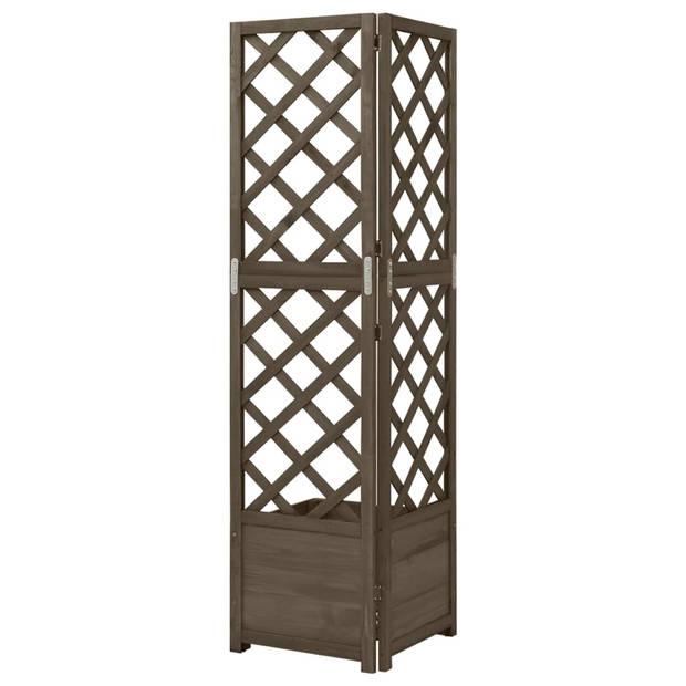 vidaXL Latwerkplantenbak hoekmodel 40x40x150 cm vurenhout grijs