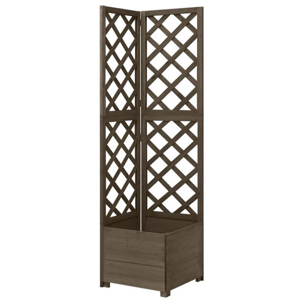 vidaXL Latwerkplantenbak hoekmodel 40x40x150 cm vurenhout grijs