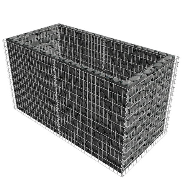 vidaXL Gabion plantenbak verhoogd 180x90x100 cm staal zilverkleurig