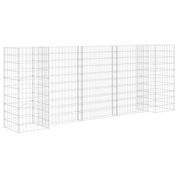 vidaXL Gabion plantenbak H-vormig 260x40x100 cm staaldraad