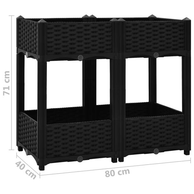 vidaXL Plantenbak verhoogd 80x40x71 cm polypropyleen