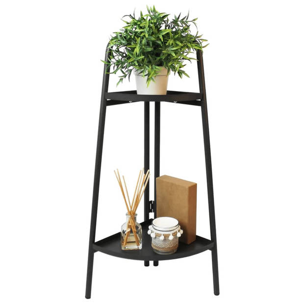 Pro Garden Plantenrek/plantentafel - antraciet - metaal - 26 x 26 x 70 cm - inklapbaar - verhoger - Plantenrekjes