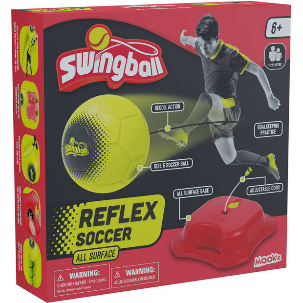 Swingball Reflex Voetbaltrainer met All Surface Basis Rood/Geel