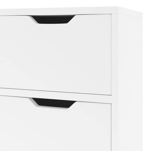 The Living Store Dressoir Bijzetkast - 90x30x72cm - Hoogglans wit - spaanplaat