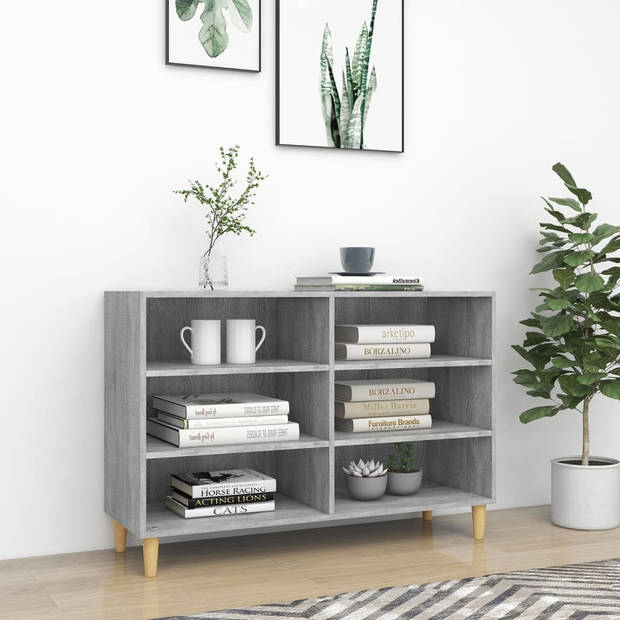 The Living Store Dressoir Scandinavische Stijl - 103.5 x 35 x 70 cm - Grijs Sonoma Eiken