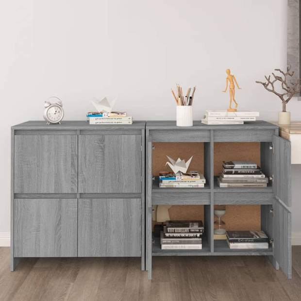 The Living Store Dressoir - Sonoma Eiken - 70x41x75 cm - 4 Deuren