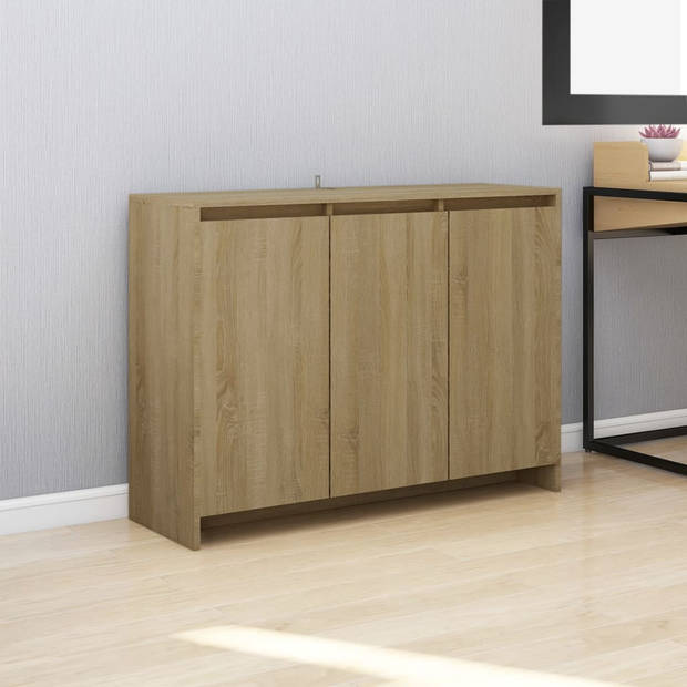 The Living Store Dressoir - Sonoma Eiken - 102 x 33 x 75 cm - 3 Deuren