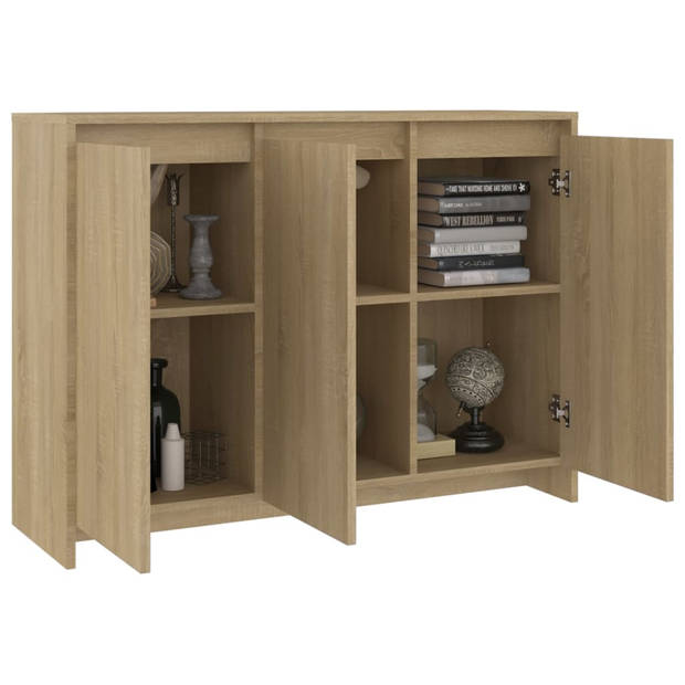 The Living Store Dressoir - Sonoma Eiken - 102 x 33 x 75 cm - 3 Deuren