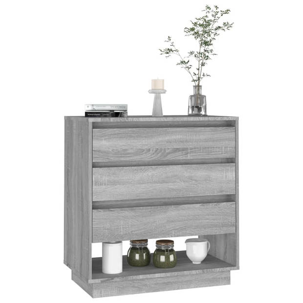 The Living Store Dressoir - Simplistisch - Meubelen - 70 x 41 x 75 cm - Grijs Sonoma Eiken