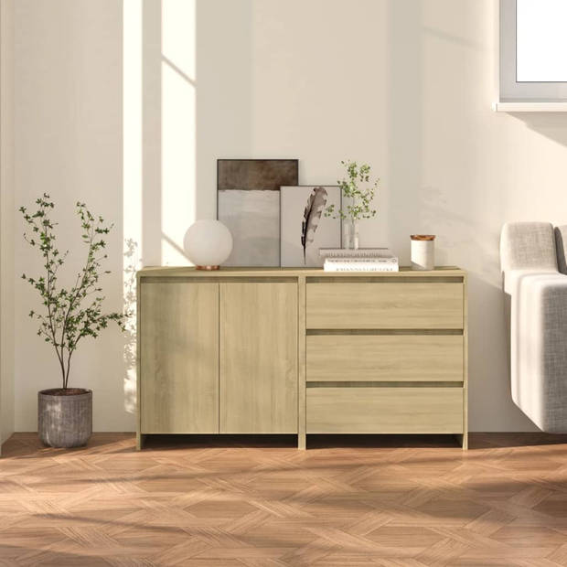 The Living Store Opbergkast - Dressoir met deuren - Sonoma eiken - 70 x 41 x 75 cm - Bewerkt hout