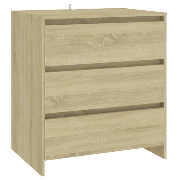 The Living Store Opbergkast - Dressoir met deuren - Sonoma eiken - 70 x 41 x 75 cm - Bewerkt hout