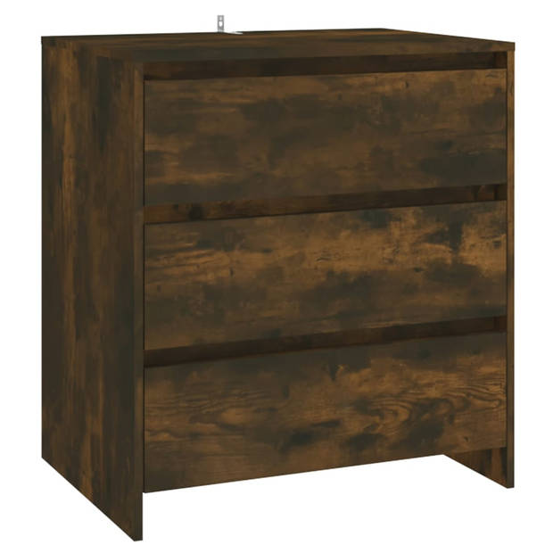 The Living Store Opbergkasten - Dressoir met deuren en lades - Gerookt eiken - 70 x 41 x 75 cm