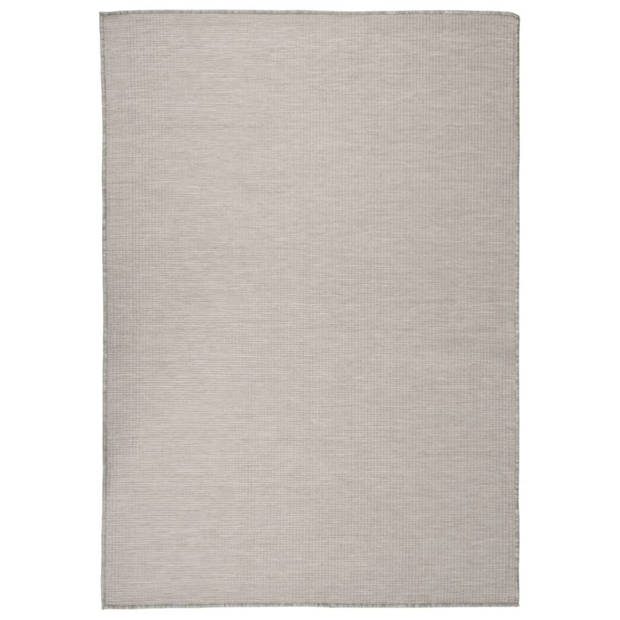 vidaXL Buitenkleed platgeweven 160x230 cm taupe