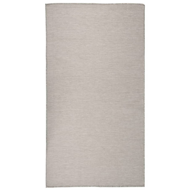 vidaXL Buitenkleed platgeweven 80x150 cm taupe