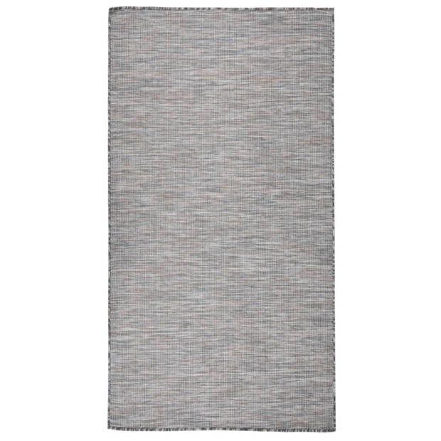 vidaXL Buitenkleed platgeweven 80x150 cm bruin en zwart