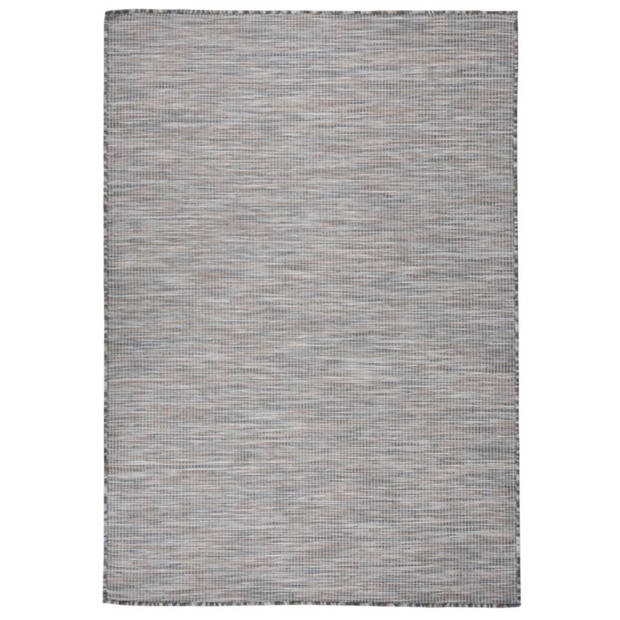 vidaXL Buitenkleed platgeweven 160x230 cm bruin en zwart