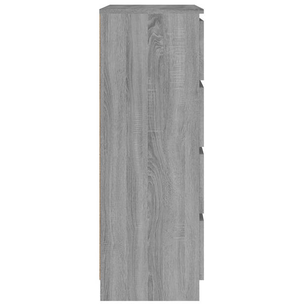 vidaXL Dressoir 60x35x98,5 cm bewerkt hout grijs sonoma eikenkleurig