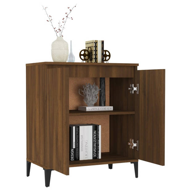 The Living Store Dressoir Vintage Bruineiken - 60 x 35 x 70 cm - Ruime opbergruimte