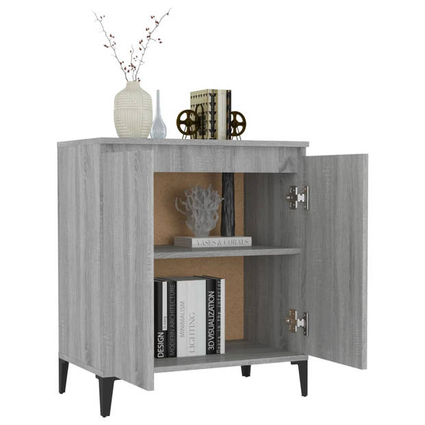 The Living Store Dressoir Minimalistisch Grijs Sonoma Eiken - 60 x 35 x 70 cm - Bewerkt hout