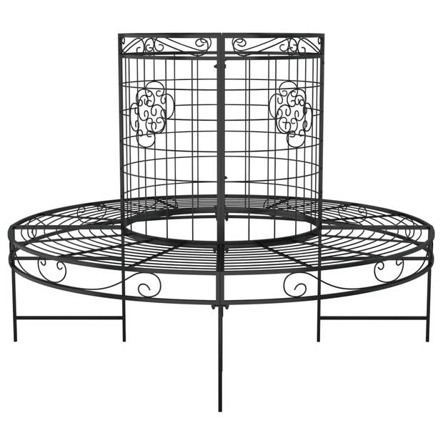 vidaXL Boombank rond Ø137 cm staal zwart