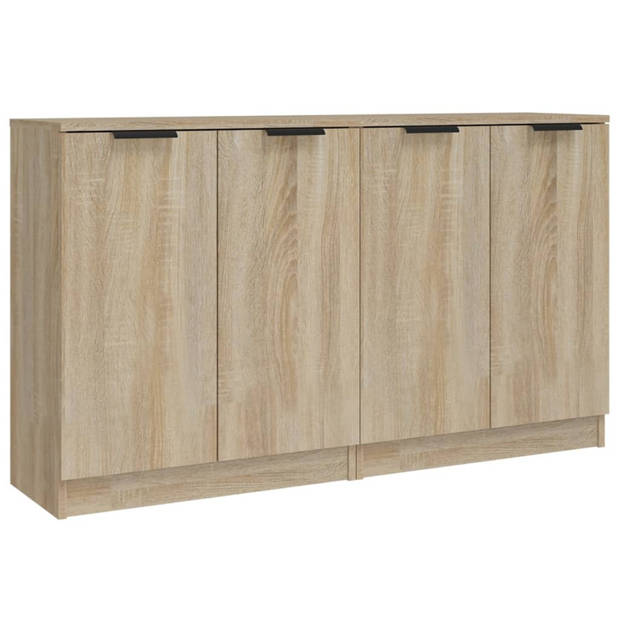 vidaXL Dressoirs 2 st 60x30x70 cm bewerkt hout sonoma eikenkleurig