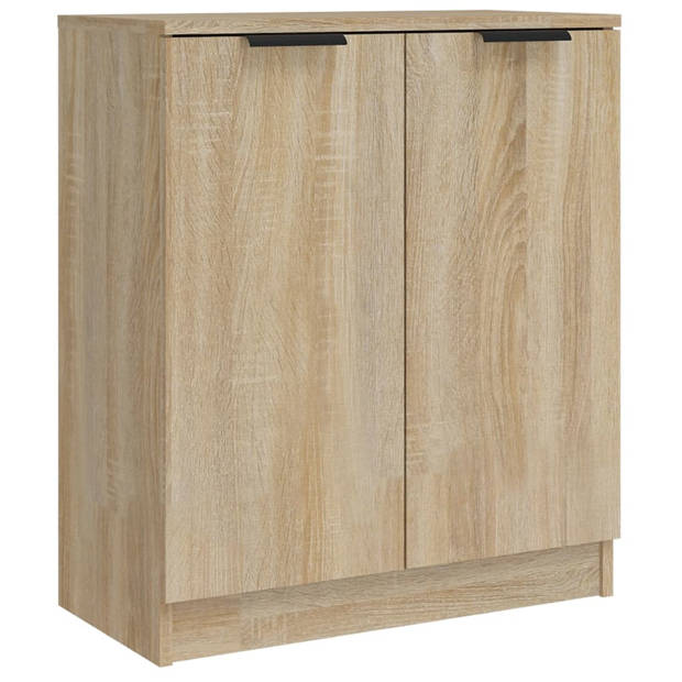 vidaXL Dressoirs 2 st 60x30x70 cm bewerkt hout sonoma eikenkleurig