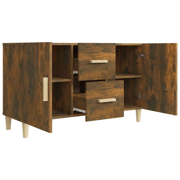 The Living Store Dressoir - Klassiek - Bijzetkast - 100 x 36 x 60 cm - Ken- Gerookt Eiken - Montage vereist