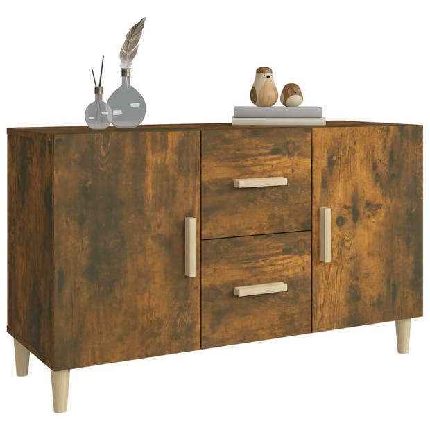 The Living Store Dressoir - Klassiek - Bijzetkast - 100 x 36 x 60 cm - Ken- Gerookt Eiken - Montage vereist