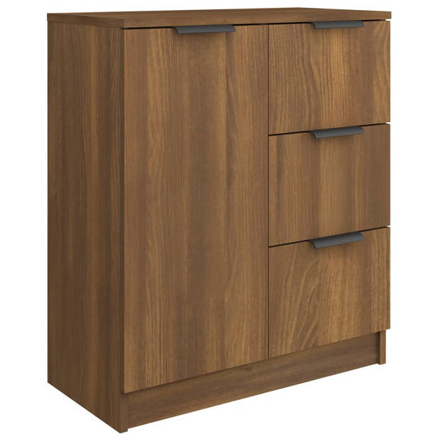 The Living Store Dressoir Brown Oak - Set van 2 - 60x30x70cm (BxDxH)