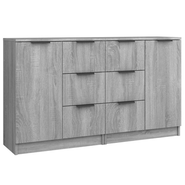 vidaXL Dressoirs 2 st 60x30x70 cm bewerkt hout grijs sonoma eiken