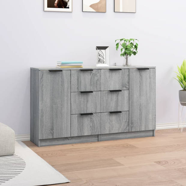 The Living Store Dressoir - Minimalistische Charme - Dressoirs - 60 x 30 x 70 cm - Grijs Sonoma Eiken