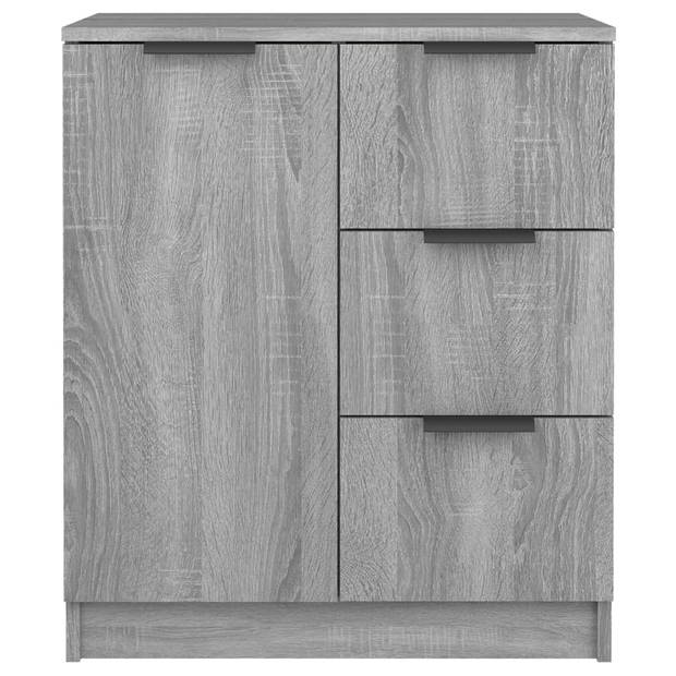 vidaXL Dressoirs 2 st 60x30x70 cm bewerkt hout grijs sonoma eiken