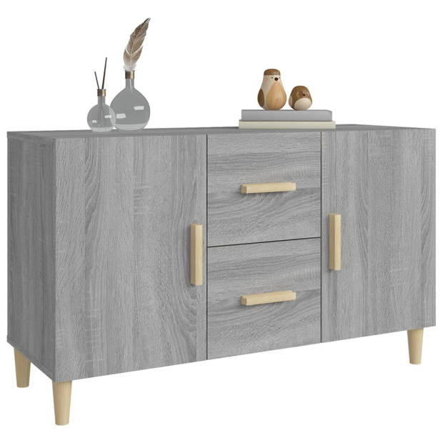 The Living Store Dressoir - Klassiek - Bijzetkast - Afmeting- 100x36x60 cm - Kleur- Grijs Sonoma Eiken