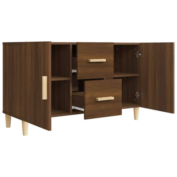 vidaXL Dressoir 100x36x60 cm bewerkt hout bruin eikenkleur