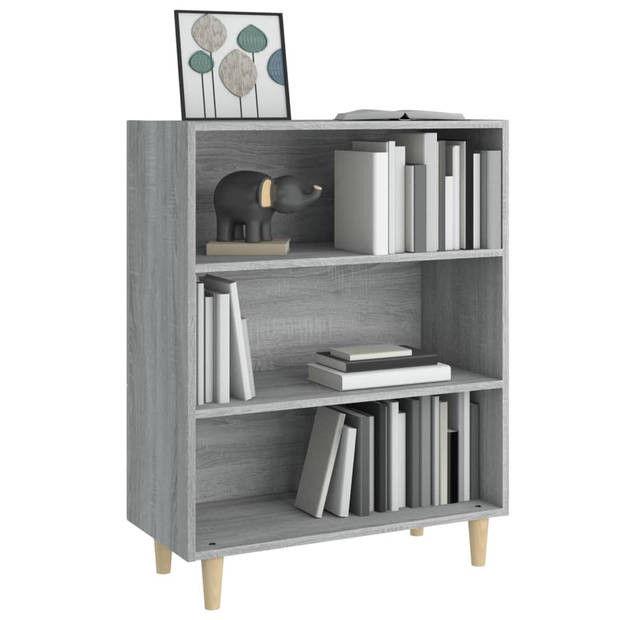 The Living Store Dressoir - Bewerkt Hout - Bijzetkast - 69.5 x 32.5 x 90 cm - Kleur Grijs Sonoma Eiken