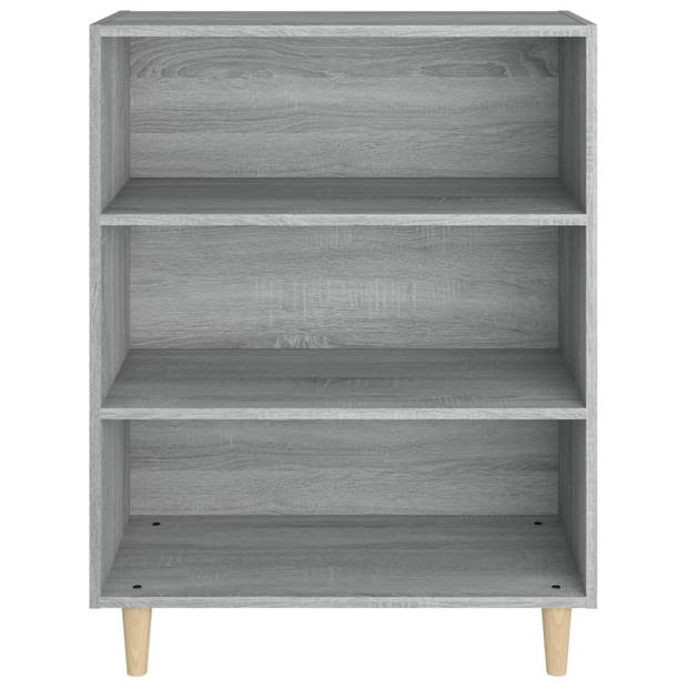 The Living Store Dressoir - Bewerkt Hout - Bijzetkast - 69.5 x 32.5 x 90 cm - Kleur Grijs Sonoma Eiken